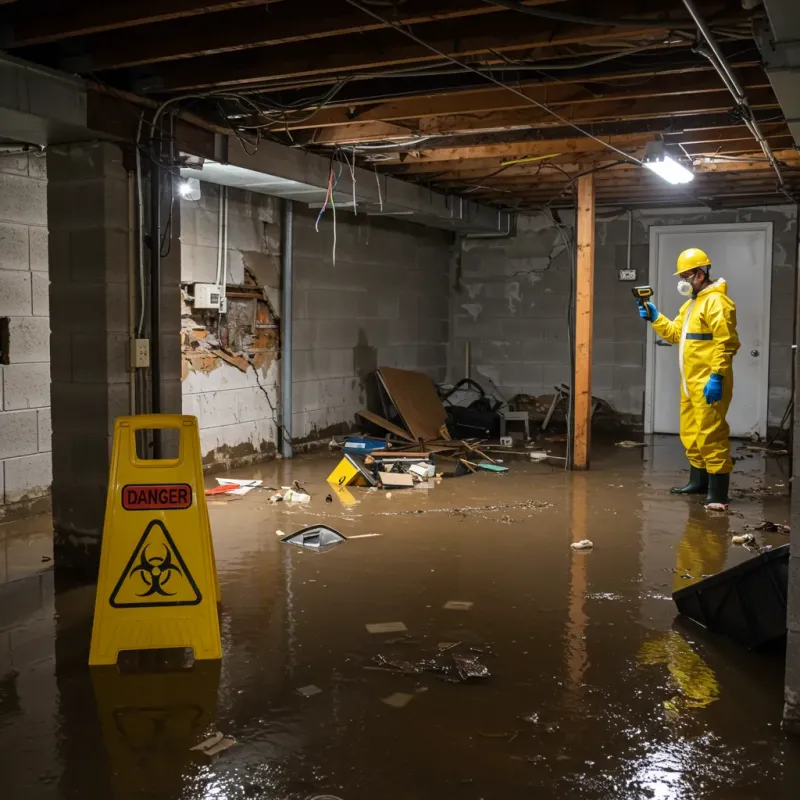 Flooded Basement Electrical Hazard in Klickitat County, WA Property